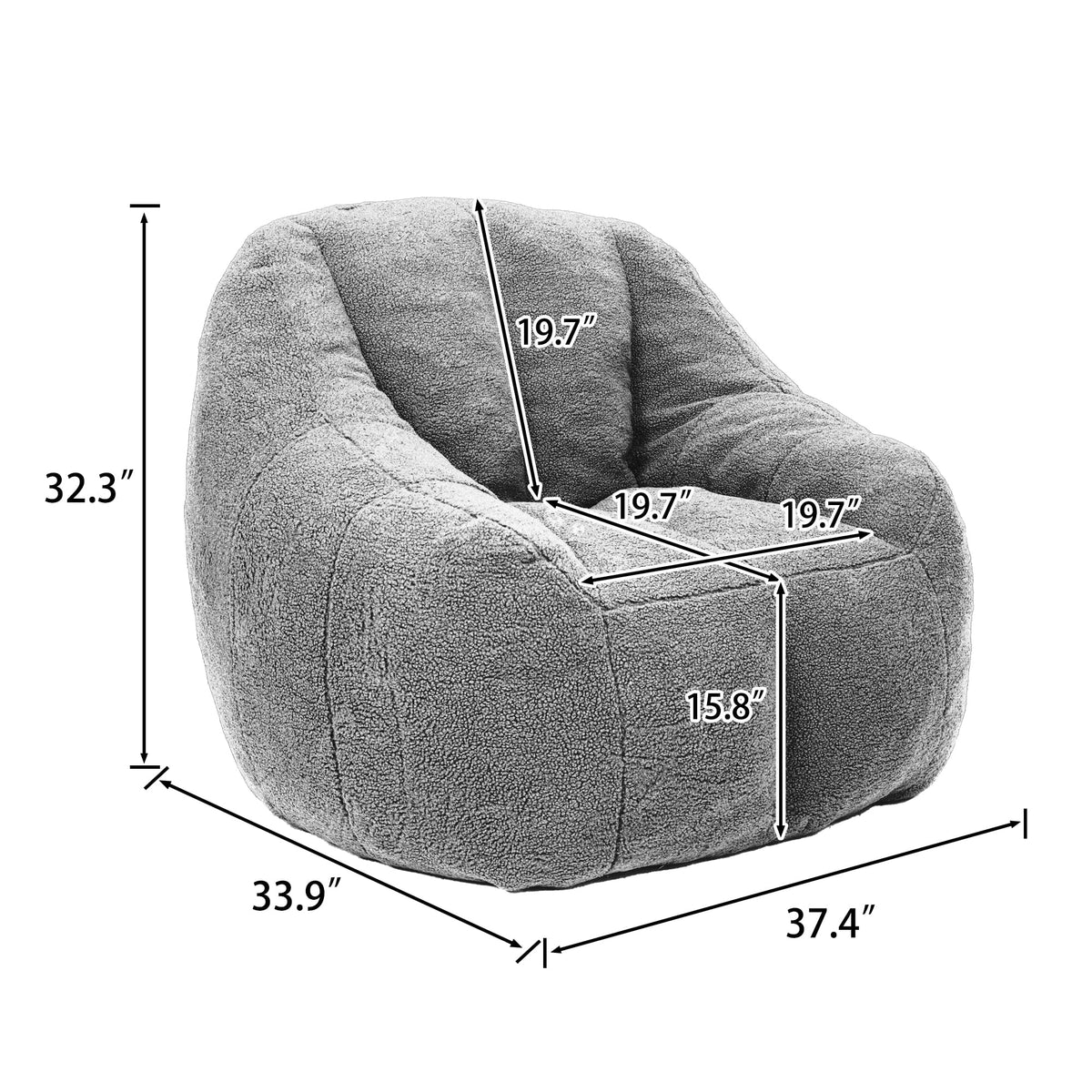 Yellow Memory Foam Bean Bag Chair C6282