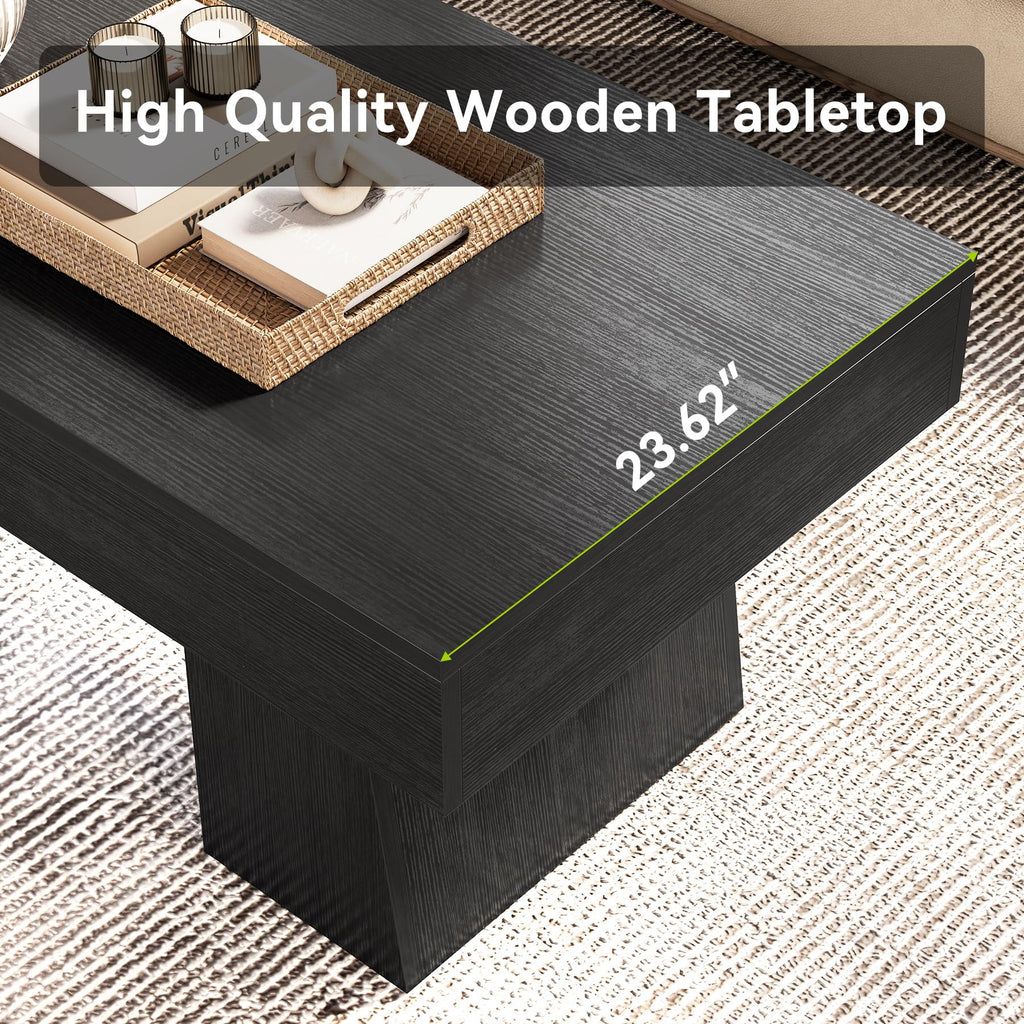 Black 47 Inches Wooden Coffee Table F746