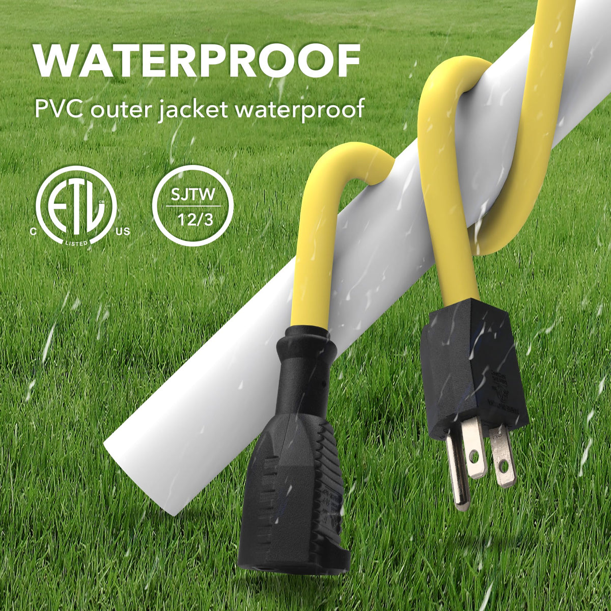 3ft 12/3 SJTW Heavy Duty Outdoor Extension Cord N877662
