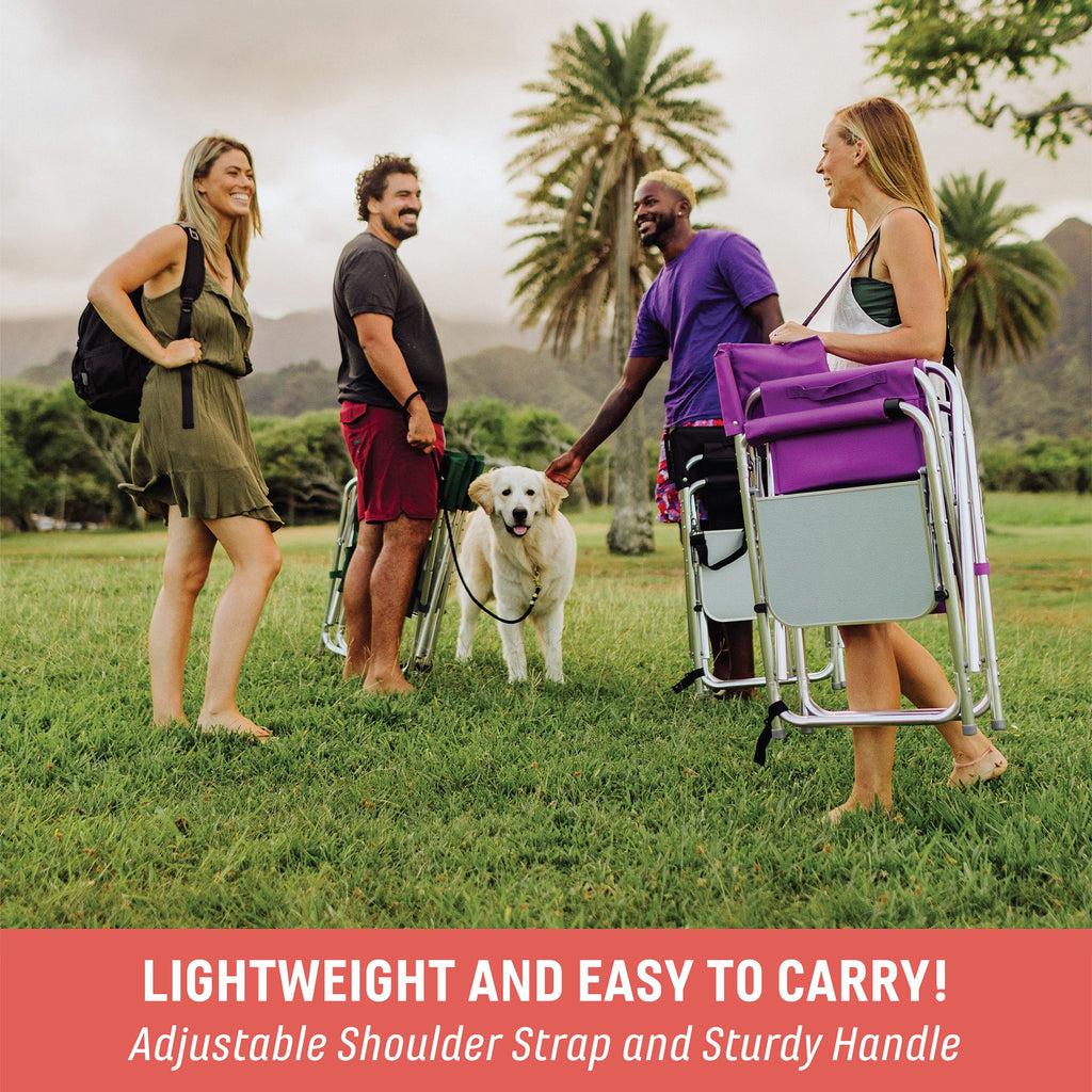 Lightweight Aluminum Folding Outdoor Camping Chair with Side Table A94266