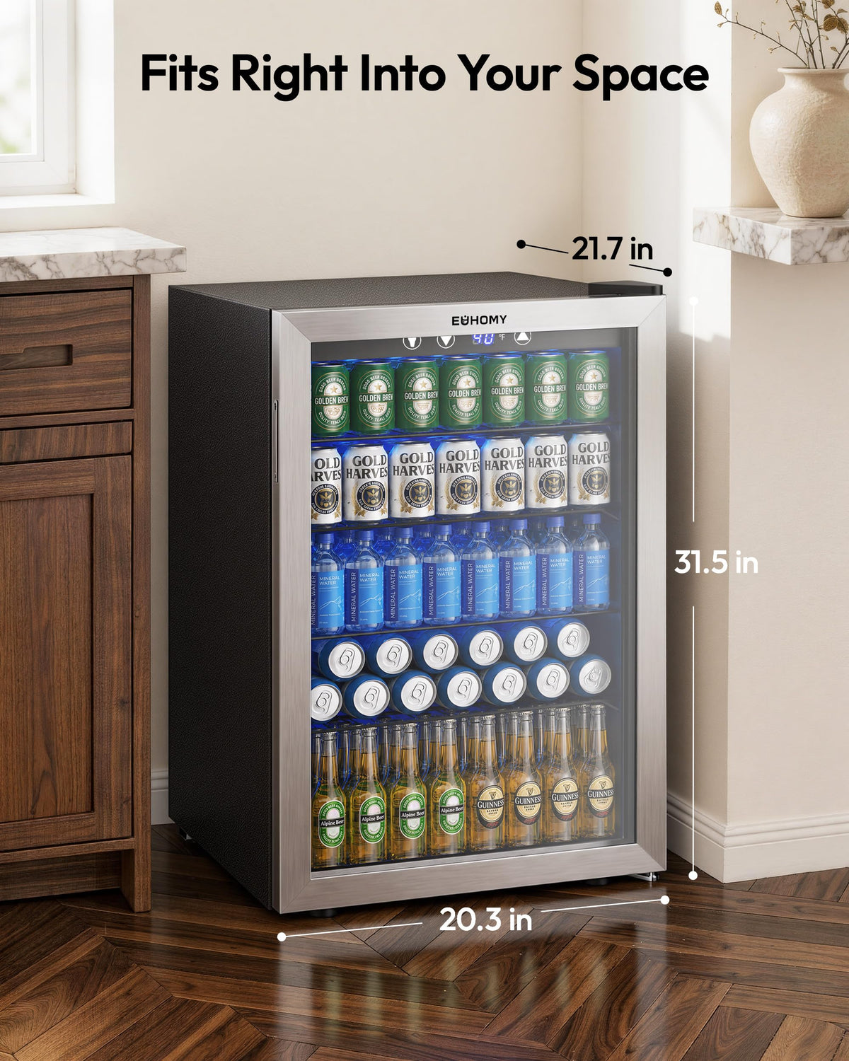 145 Can 4.5 Cu.ft Mini Fridge with Glass Door K2081