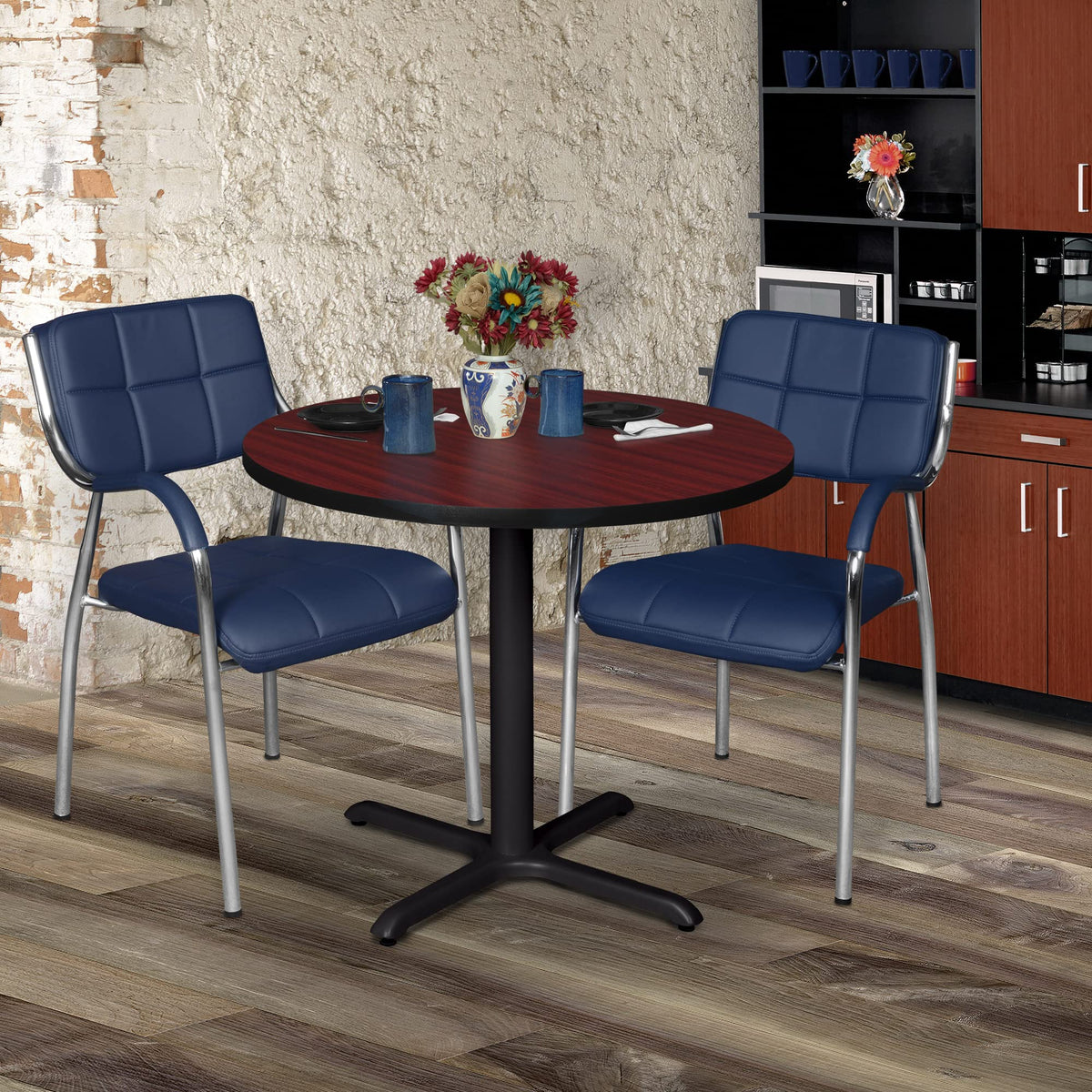 30" Round Breakroom Table Mahogany A49178