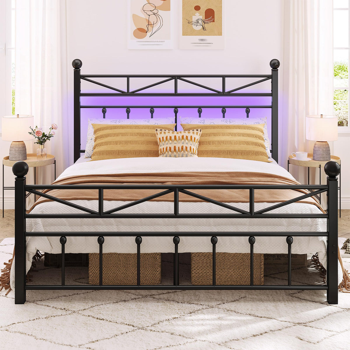 Black Queen Size Metal Bed Frame L1881