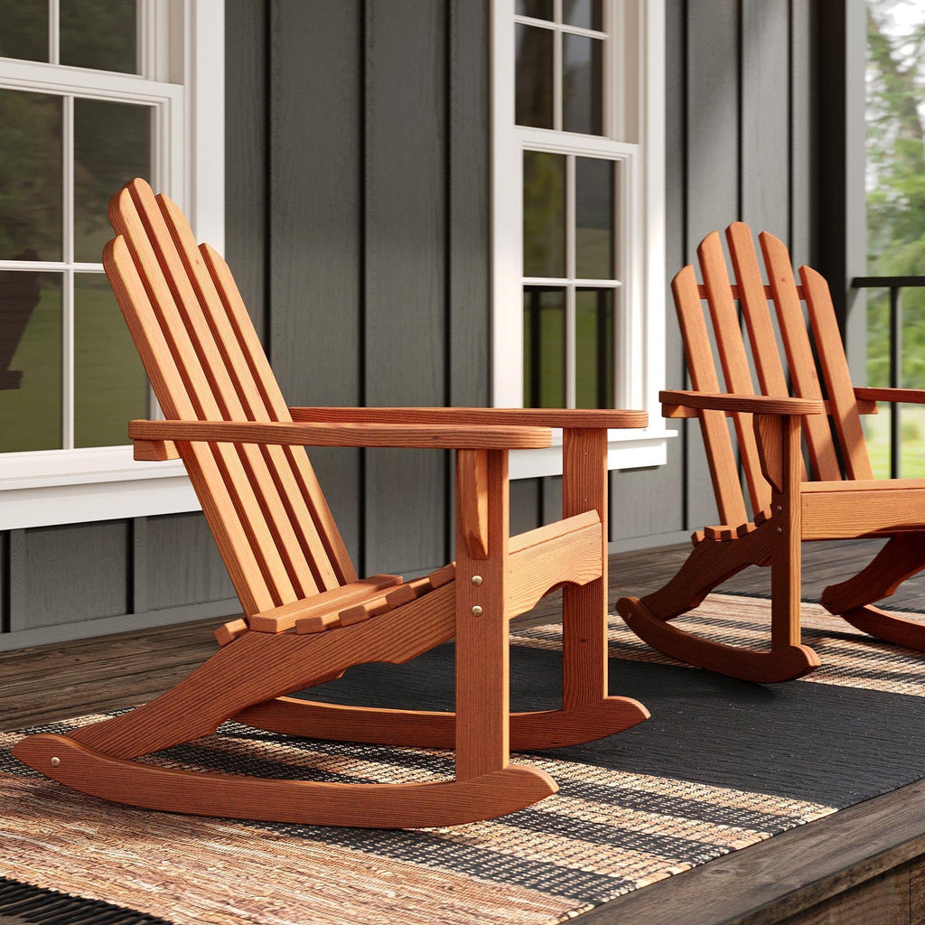 Unfinished Treated Pine Wood Outdoor Rocking Chair X9613