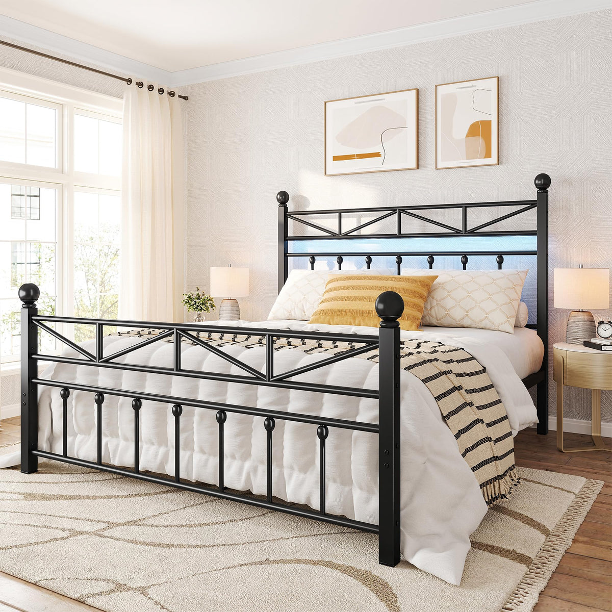 Black Queen Size Metal Bed Frame L1881