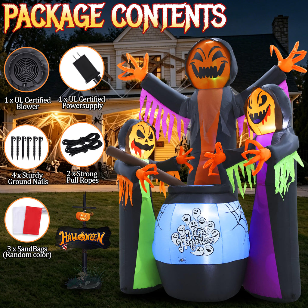 8FT Halloween Inflatable with Light Yard Decor A7637