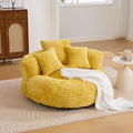 43" Mustard Yellow Corduroy Beanbag Sofa with Memory Foam W64432