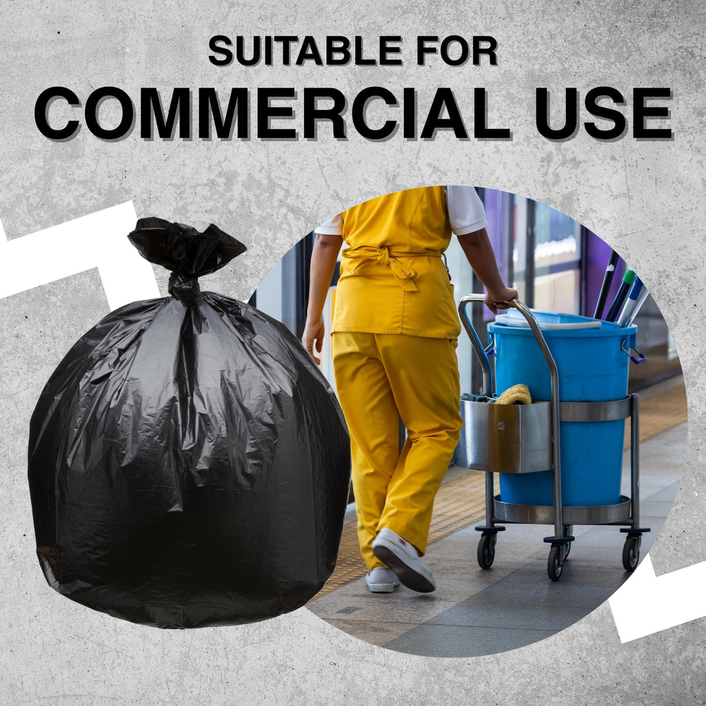 45 Gallon Black 1.5 Mil Trash Bags 100 Count F48345
