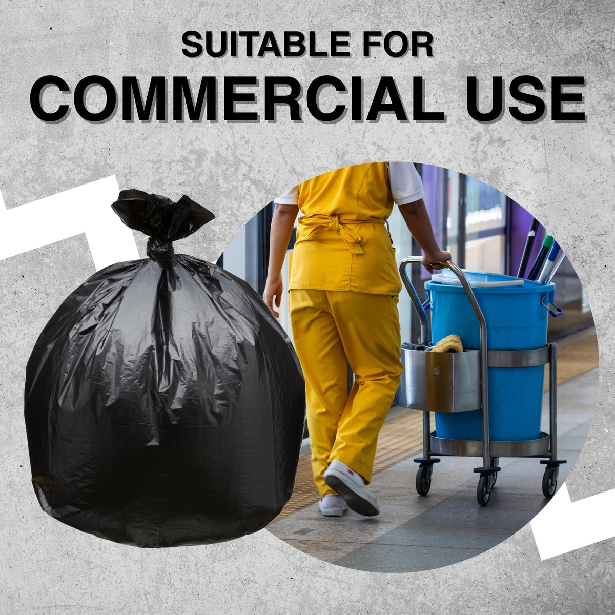 45 Gallon Black 1.5 Mil Trash Bags 100 Count F48345
