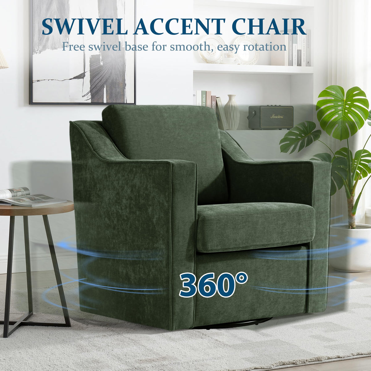 Green Swivel Accent Chairs Set of 2 C675404