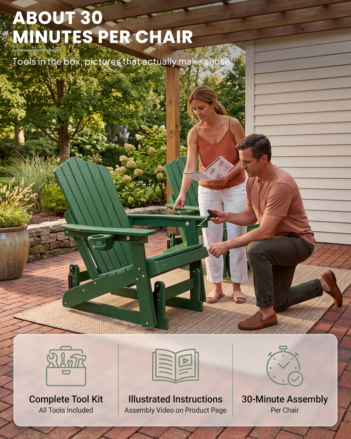 Adirondack Glider Chair Set of 2 C912510