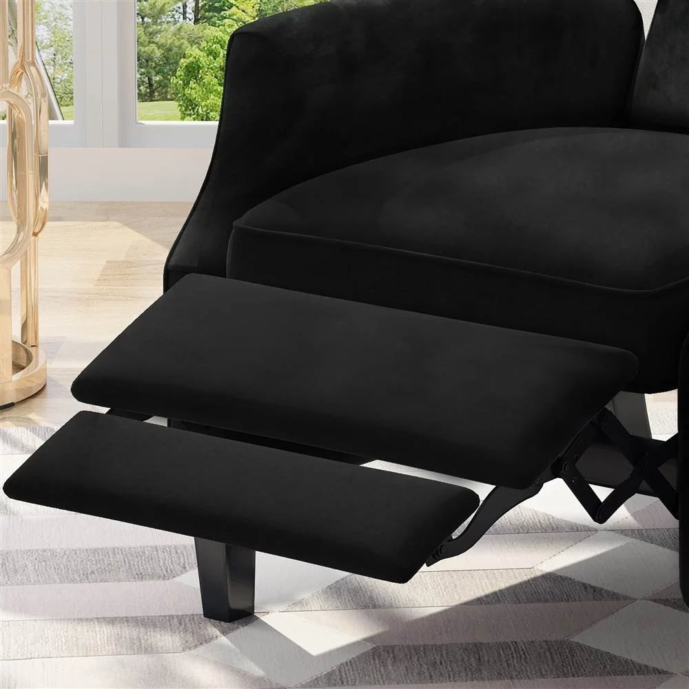 Black and Dark Brown Wingback Recliner Z12389
