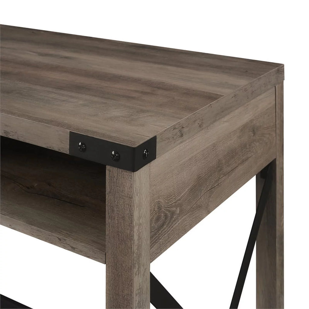 42" Metal and Wood Desk in Gray Wash C21368