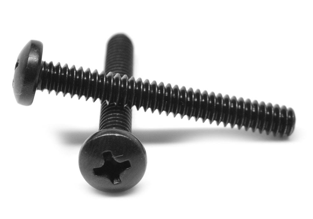 1/4-20 x 7/16 Coarse Thread Machine Screw Phillips Pan Head Low Carbon Steel Black Oxide Z24952
