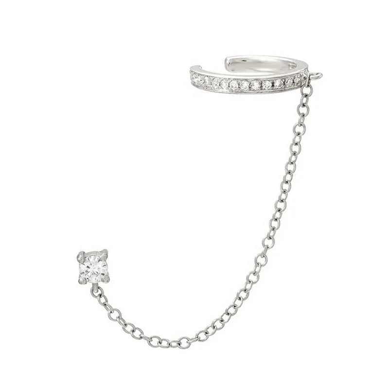 Diamond Ear Clip Tassel Earrings C672767