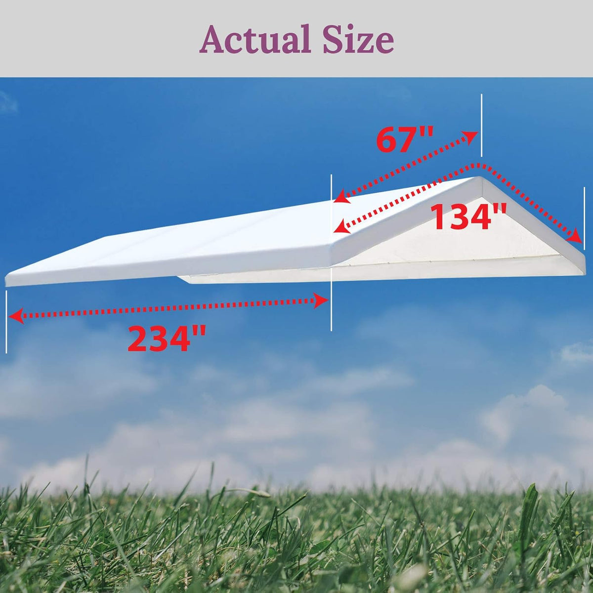 10x20 ft Carport Replacement Canopy Top Cover with Ball Bungee Cords N166623