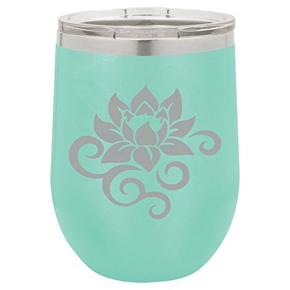 12 oz Double Wall Vacuum Insulated Stainless Steel Stemless Wine Tumbler with Lid R5872