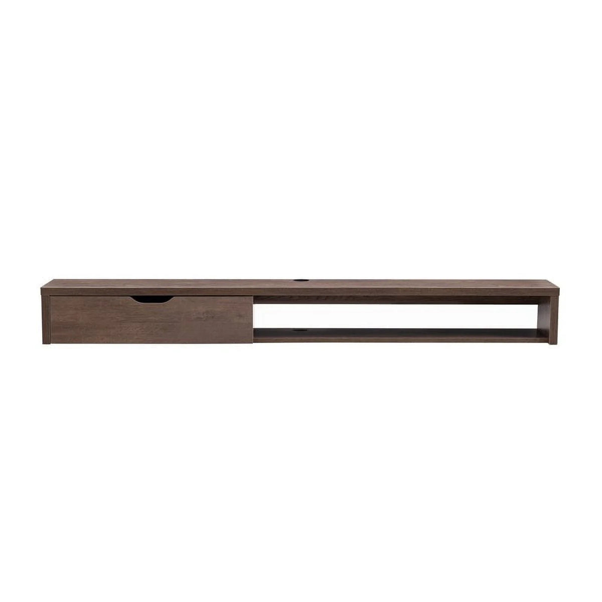 Walnut Oak Wood Floating TV Stand with Storage O710167