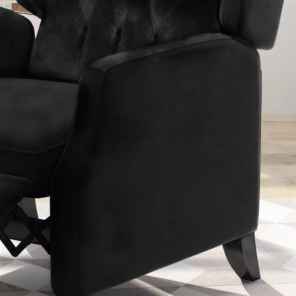 Black and Dark Brown Wingback Recliner Z12389