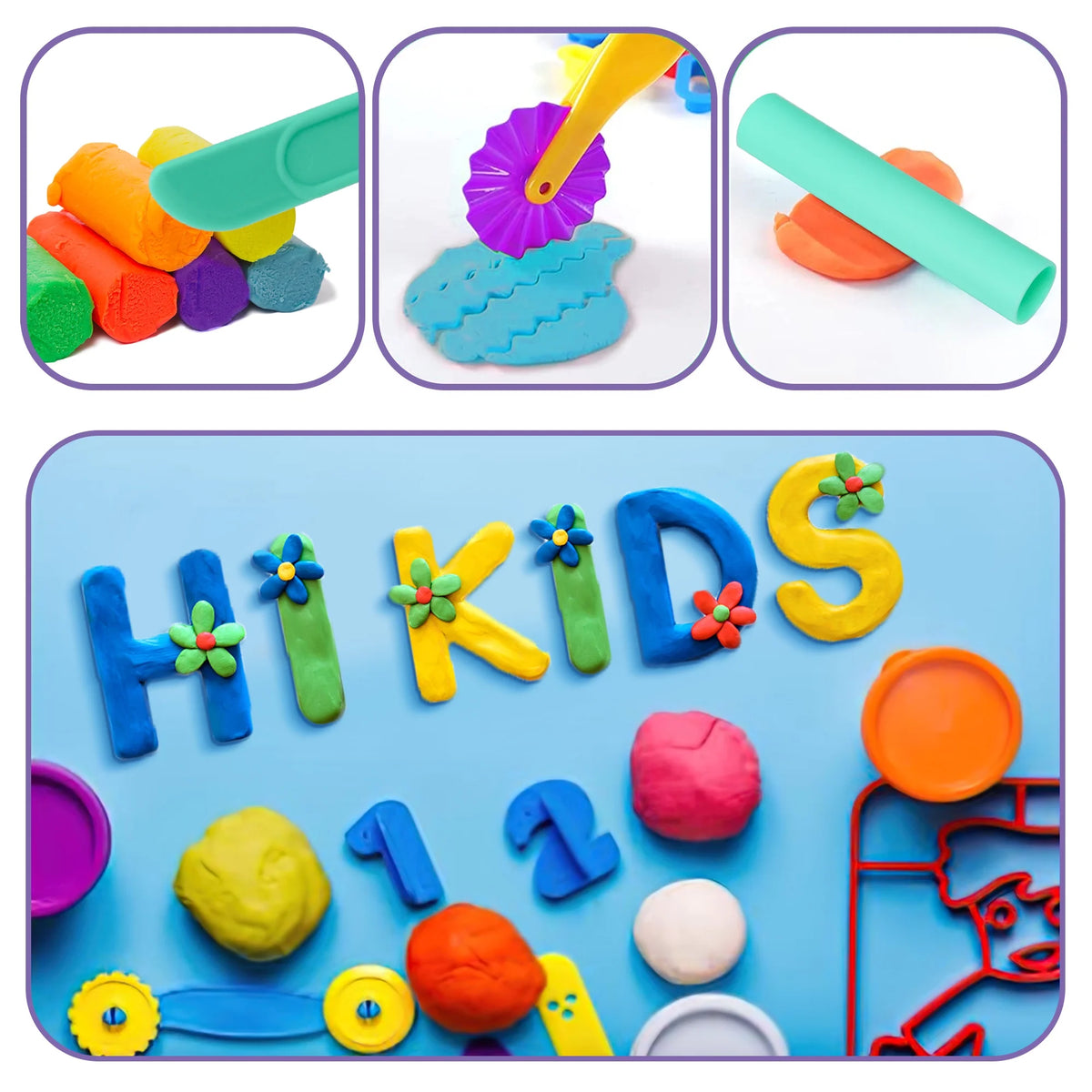 49-Piece Toddler Color Dough Tool Kit with Letters and Numbers I3265