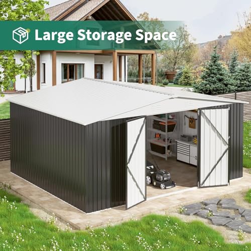 White Metal Outdoor Storage Shed B6249