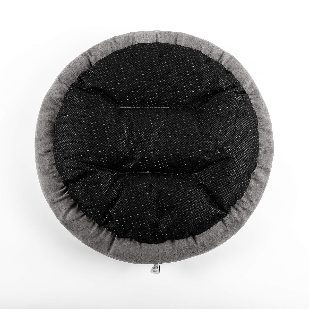 Round Donut Cat and Dog Cushion Bed, 20in Washable Gray O56429