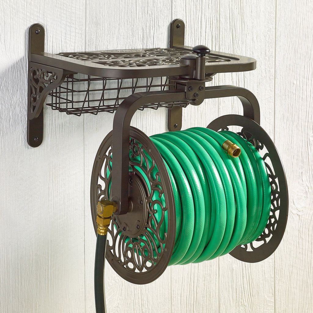 Bronze Cast Aluminum Garden Hose Reel D4977