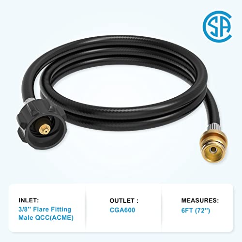 6FT Propane Hose Adapter with Gauge K278