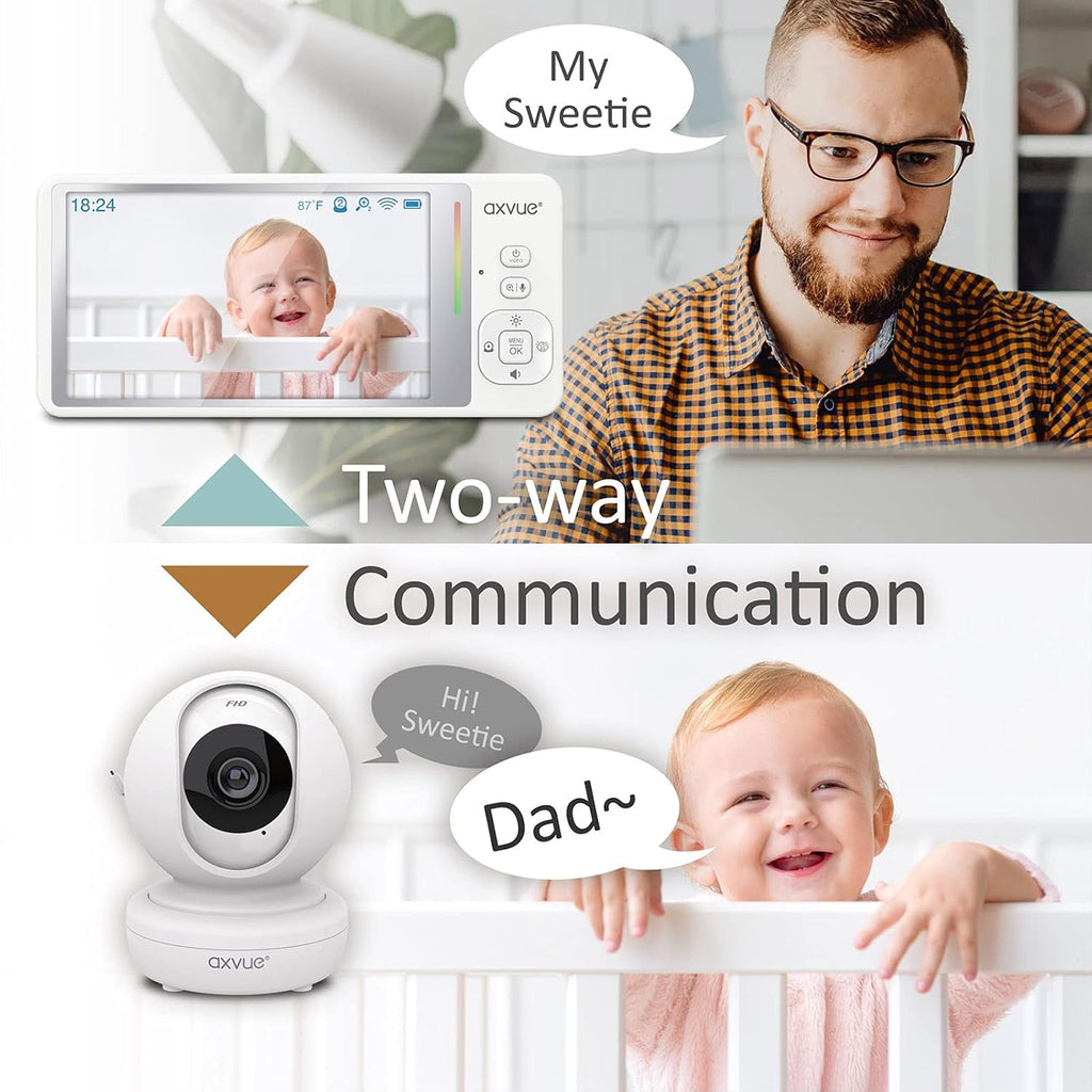 Video Baby Monitor with 5.5” Screen and 1080P Pan/Tilt Camera E759