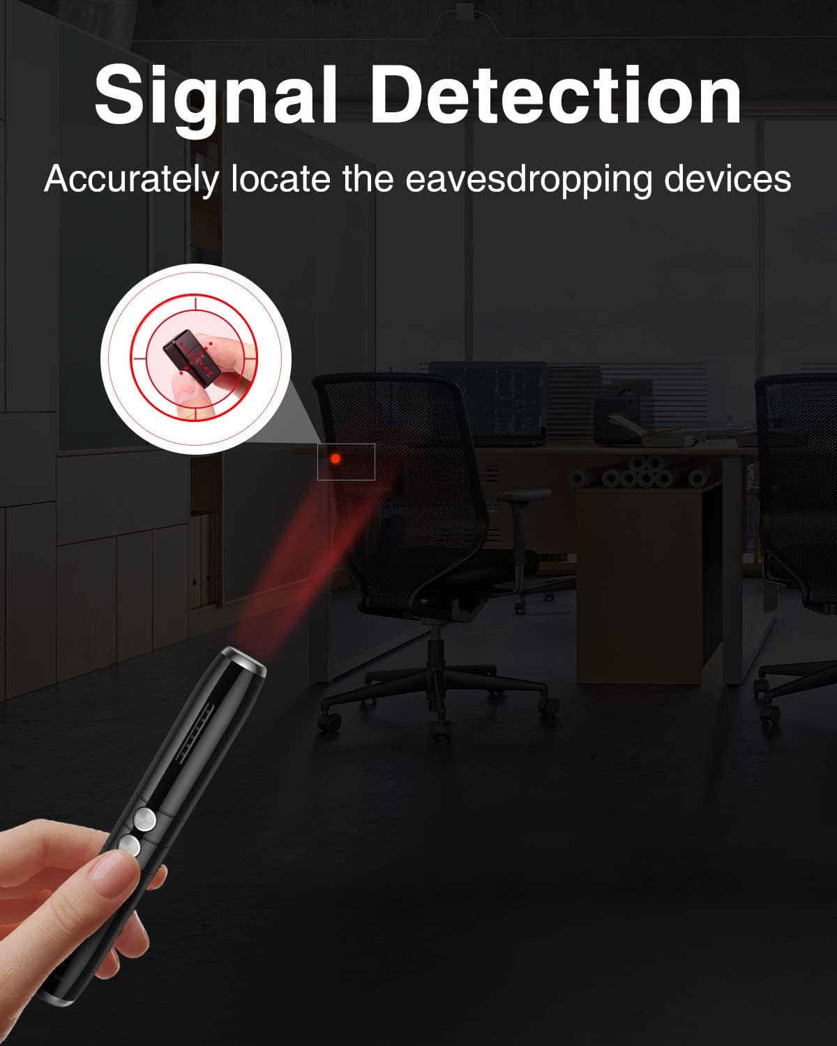 Portable Wireless Bug Detector with 5 Levels Sensitivity O127402