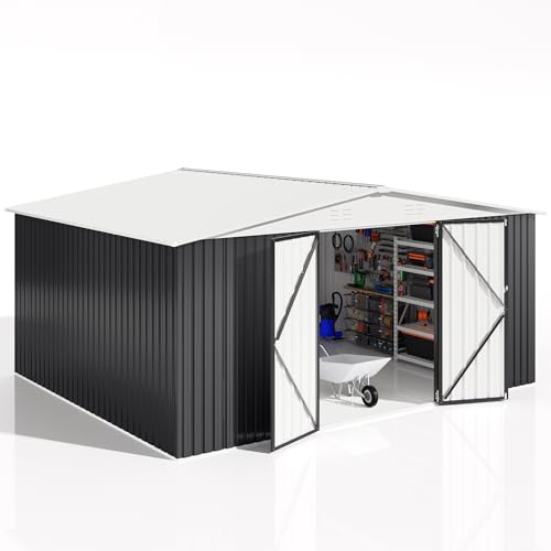 White Metal Outdoor Storage Shed B6249