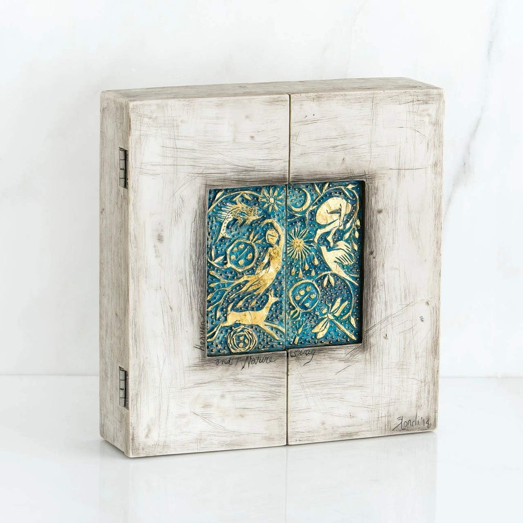 Starry Night Nativity, hand-painted nativity triptych A955
