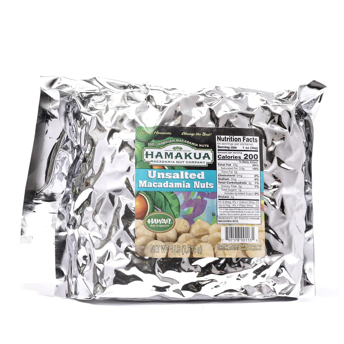 Unsalted Dry Roasted Macadamia Nuts (4 lbs) J861647