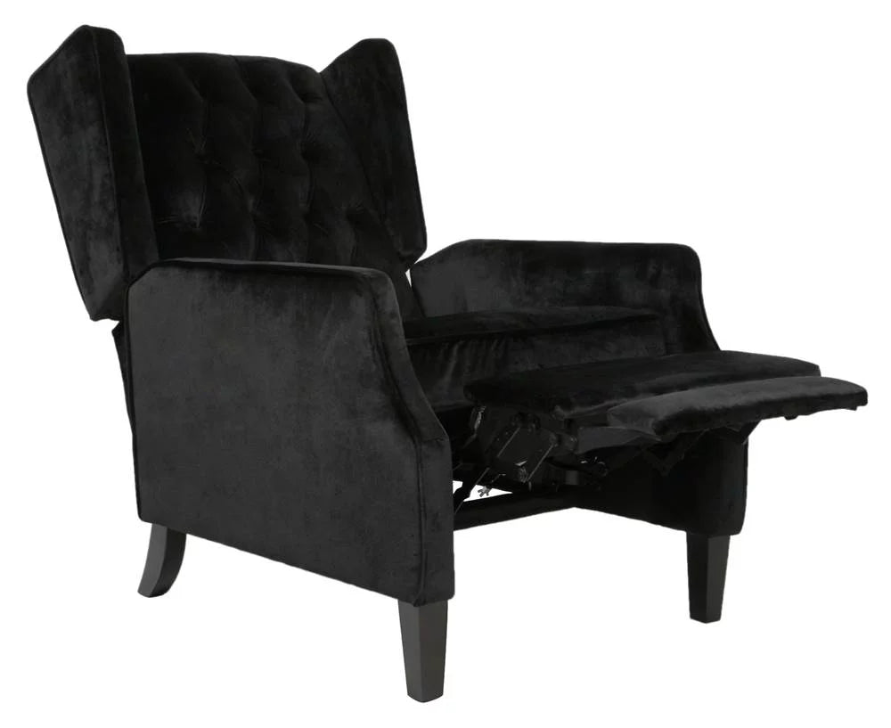 Black and Dark Brown Wingback Recliner Z12389
