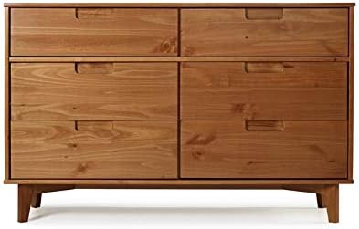 Caramel 6 Drawer Pine Wood Double Dresser X331