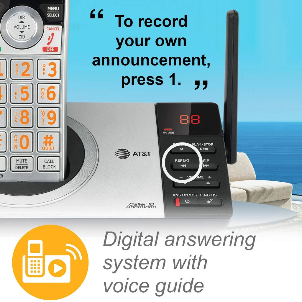 Silver/Black Cordless Phone with 4 Handsets R1508