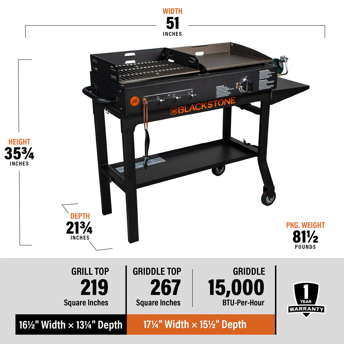 Propane Griddle and Charcoal Grill Combo H296