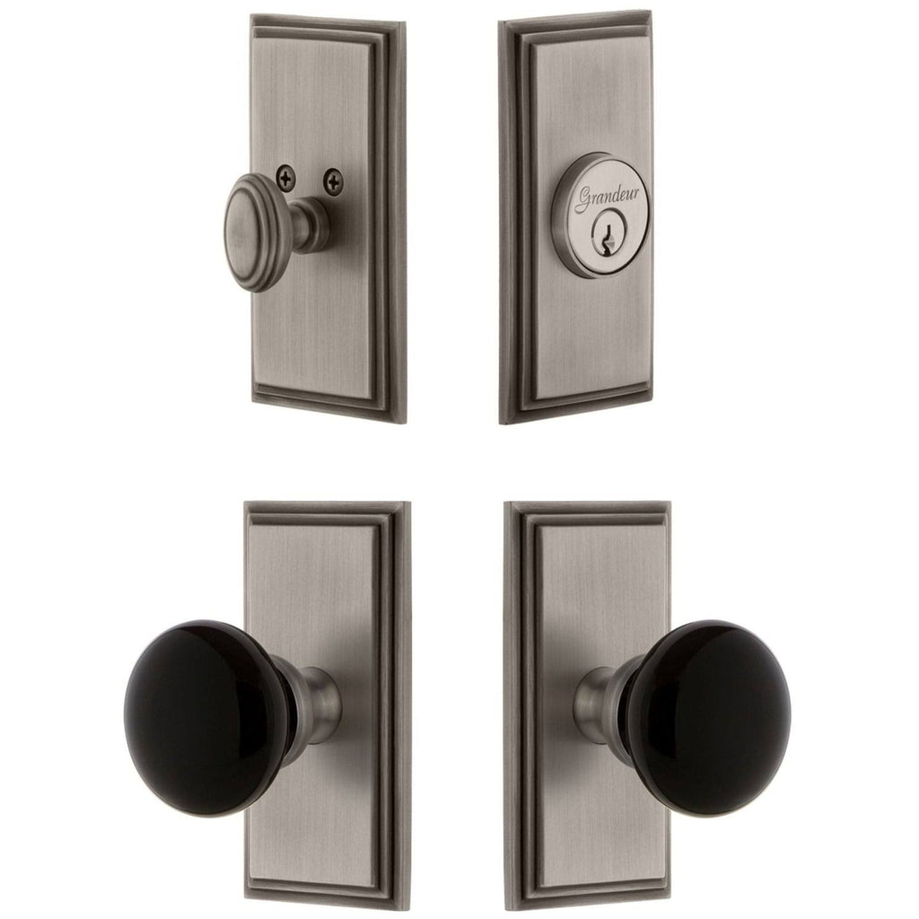 Antique Pewter Knob and Matching Deadbolt U4019