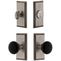 Antique Pewter Knob and Matching Deadbolt U4019