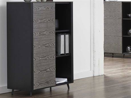 Grey Ash / Black Bookcase T2879