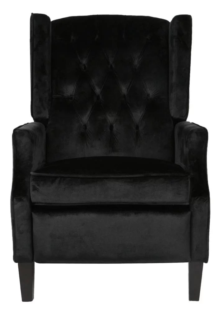 Black and Dark Brown Wingback Recliner Z12389