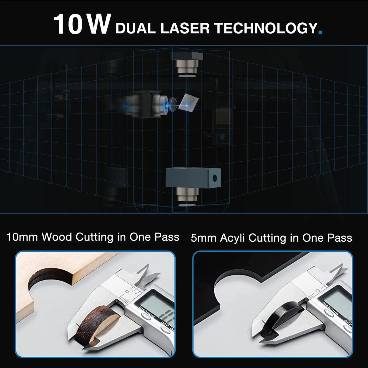 10W Laser Engraver for Wood, Paper, Metal, Leather, Acrylic E652