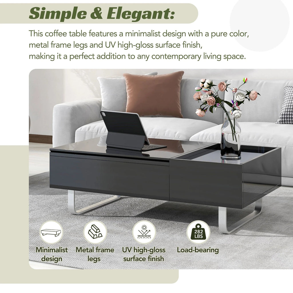 Black Metal Frame Coffee Table R5993