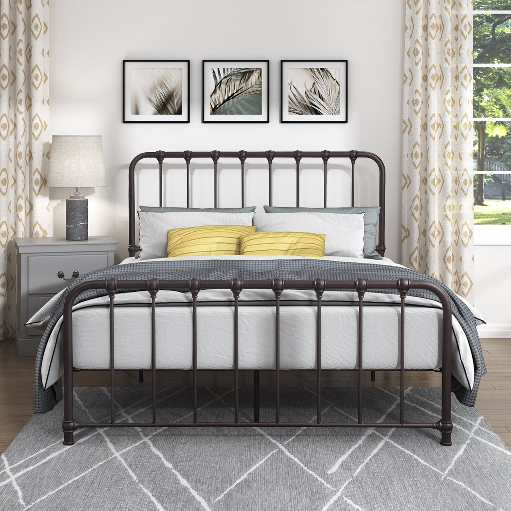 Metal Platform Bed Full Navy Blue A51375