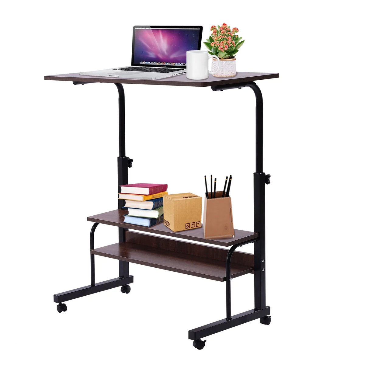 Rolling Computer Desk Corner Laptop Table E9692