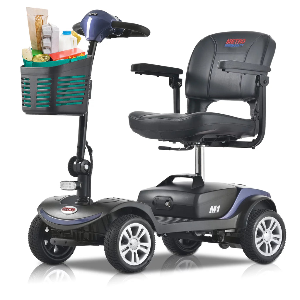 Blue Electric Mobility Scooter with Basket M1295