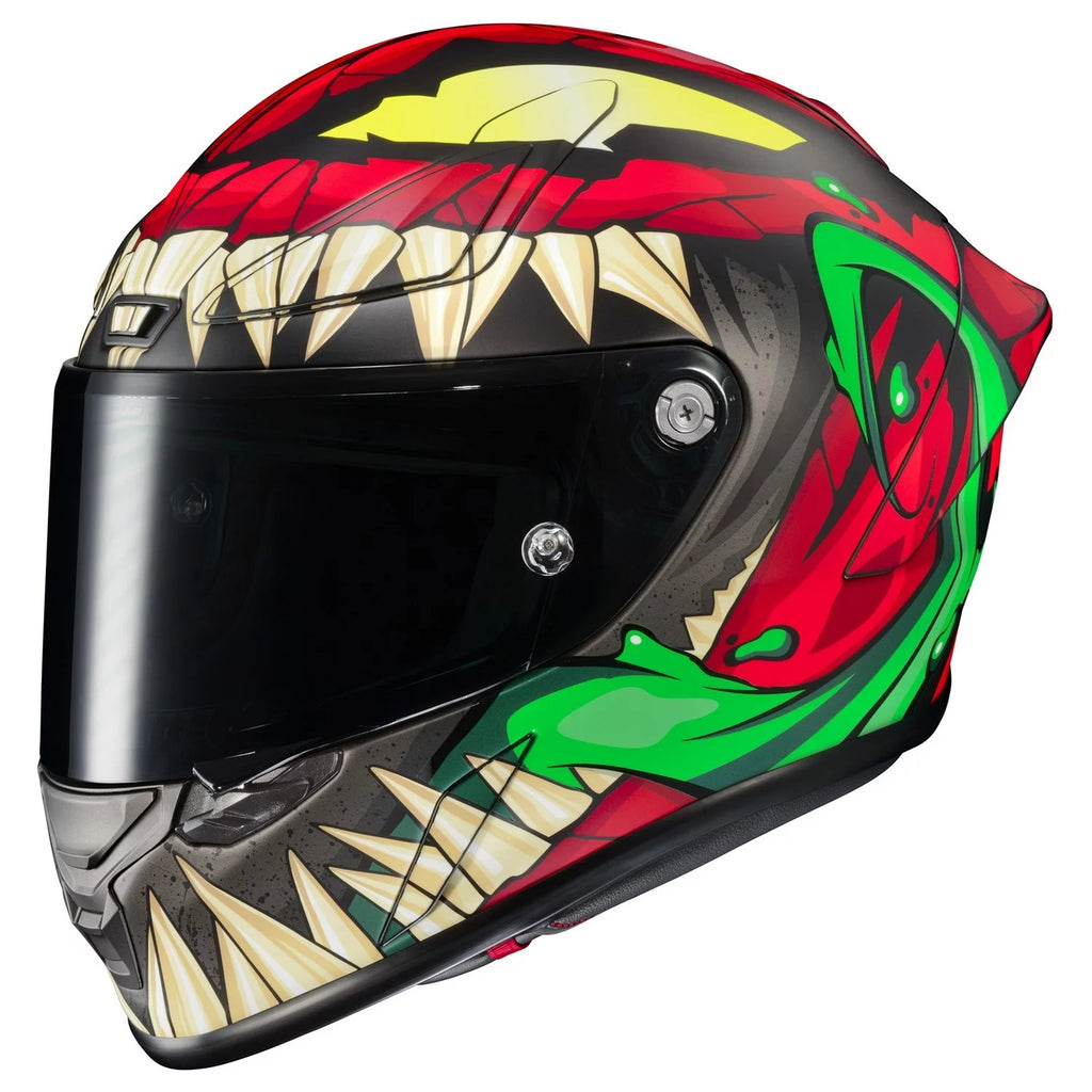 Motorcycle Helmet Red/Green MD N734
