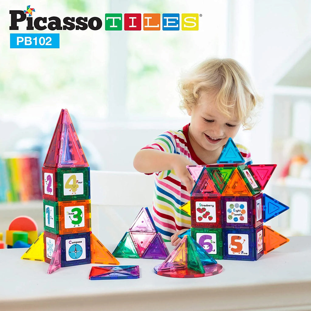 102 Piece Magnetic Tiles Construction Playset T427