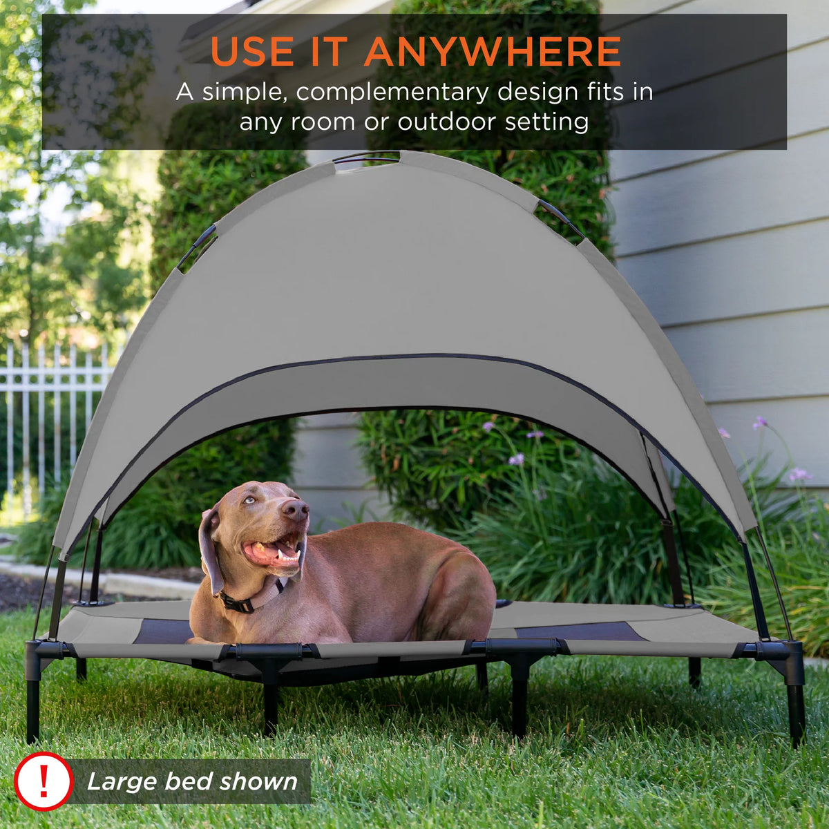 30in Elevated Cooling Dog Bed with Canopy and Carrying Bag T588958