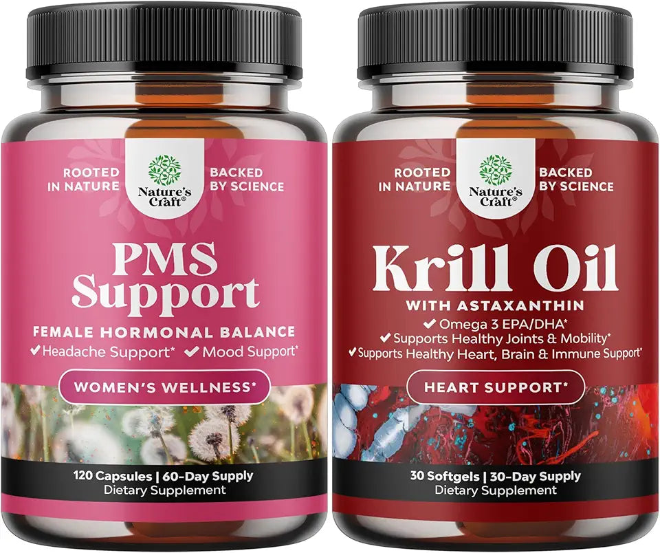 PMS Support Supplement and Krill Oil 500mg Softgels M53933